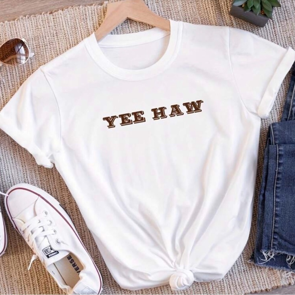 White 'Yee Haw' Graphic T-Shirt